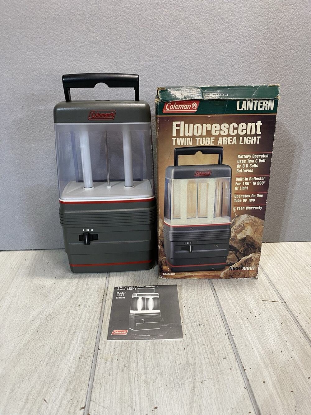 Coleman Fluorescent Twin Tube Lantern 6V Battery Reflector 5342A700
